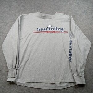 Ottowear Shirt Mens 2XL Gray Sun Valley USA Long Sleeve Graphic Tee Souvenir
